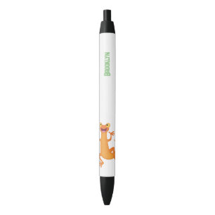 Schattig gelukkig sinaasappel dansen salamander zwarte inkt pen