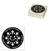 Schattig gelukkig sneeuwvlokje kawaii retouradres rubberstempel (Gestempeld)