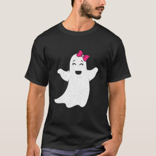 Schattig gelukkig spook met roede vlinderdas voor t-shirt