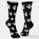 Schattig gelukkig spook zwart sokken (Gebogen)