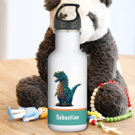 Schattig Gelukkig T-Rex Tyrannosaurus Rex Dinosaur Waterfles