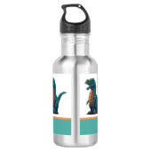 Schattig Gelukkig T-Rex Tyrannosaurus Rex Dinosaur Waterfles (Achterkant)