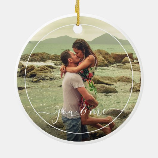 Schattig gelukkig u en ik in liefde classy elegant keramisch ornament (Achterkant)