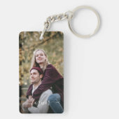 Schattig gelukkig u en ik in liefde classy elegant sleutelhanger (achterkant)