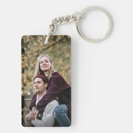 Schattig gelukkig u en ik in liefde classy elegant sleutelhanger (achterkant)