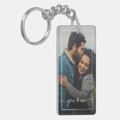 Schattig gelukkig u en ik in liefde classy elegant sleutelhanger (Voorkant Links)