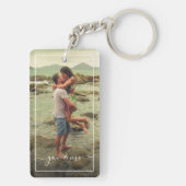 Schattig gelukkig u en ik in liefde classy elegant sleutelhanger (achterkant)