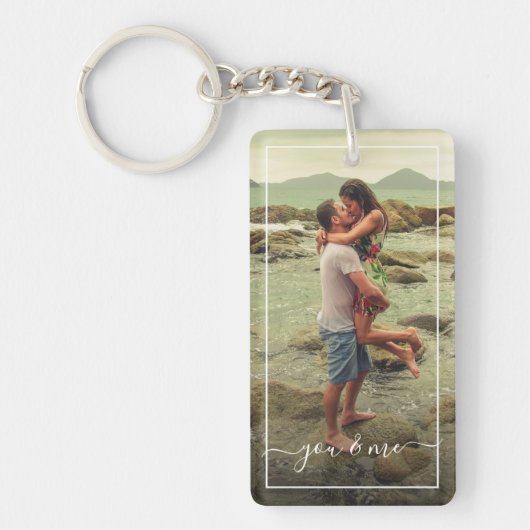 Schattig gelukkig u en ik in liefde classy elegant sleutelhanger (Voorkant)