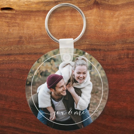 Schattig gelukkig u en ik in liefde classy elegant sleutelhanger (Voorkant)