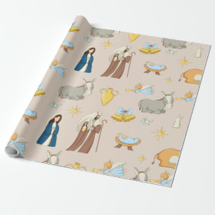 Schattig Gelukkig Vakantie Kerst Speelpatroon Cadeaupapier
