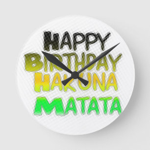 Schattig Gelukkig Verjaardag Hakuna Matata eco Ins Ronde Klok