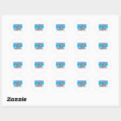 schattig gelukkig walrus ronde sticker (Vel)