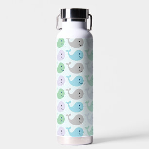Schattig gelukkig walvissen pastel patroon waterfles