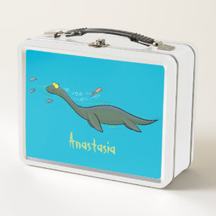 Schattig, gelukkig zee monster plesiosaurus cartoo