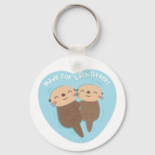 Schattig Gemaakt Voor Elke Otter Koppel Sleutelhanger