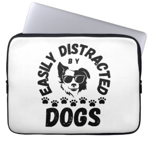 Schattig Gemakkelijk Afgeleid door Honden huisdier Laptop Sleeve