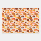 schattig gemengd bakkerijpatroon inpakpapier vel (Voorkant 3)