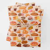 schattig gemengd bakkerijpatroon inpakpapier vel (In situ)