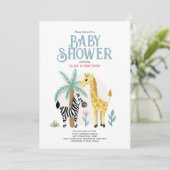 Schattig Gender Neutraal Safari Baby shower Kaart (Staand voorkant)