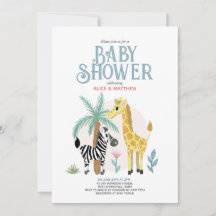 Schattig Gender Neutraal Safari Baby shower