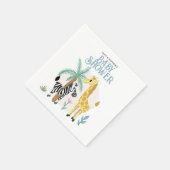 Schattig Gender Neutraal Safari Dier Baby shower Servet (Hoek)