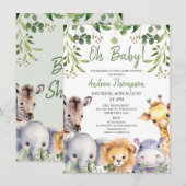 Schattig Genderneutraal Eucalyptus Safari Baby sho Kaart (Voorkant / Achterkant)