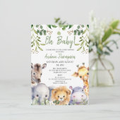 Schattig Genderneutraal Eucalyptus Safari Baby sho Kaart (Staand voorkant)