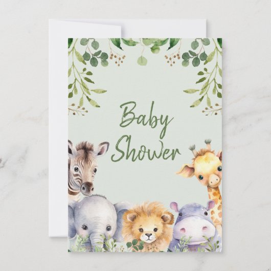 Schattig Genderneutraal Eucalyptus Safari Baby sho Kaart (Achterkant)