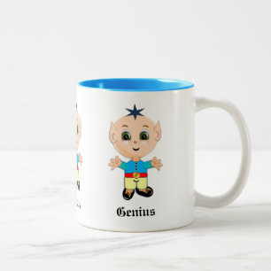 Schattig Genie Elfen & Kalligrafie Tweekleurige Koffiemok