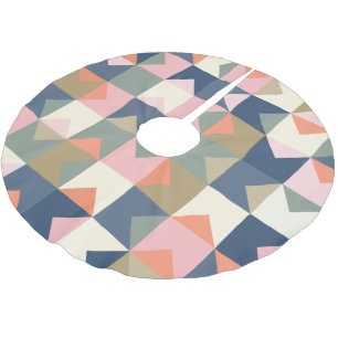 Schattig geometrisch patroon in stijlvol marinebla kerstboom rok