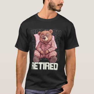 Schattig Gepensioneerd Beer Cartoon Dier Grafisch  T-shirt