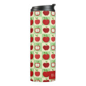 Schattig Gepersonaliseerd Appelpatroon Geruit Thermosbeker (Gedraaid links)