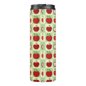 Schattig Gepersonaliseerd Appelpatroon Geruit Thermosbeker (Achterkant)