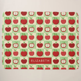Schattig Gepersonaliseerd Appelpatroon Geruite Coz Sherpa Deken