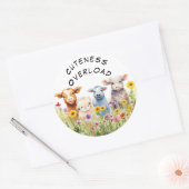 Schattig gepersonaliseerd Boerderij Dier Ronde Sticker (Envelop)