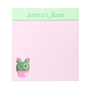Schattig Gepersonaliseerd Cactus Vetplanten Liefhe Notitieblok