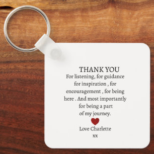 schattig gepersonaliseerd dank je wel liefde  sleutelhanger
