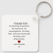 schattig gepersonaliseerd dank je wel liefde  sleutelhanger (Achterkant)