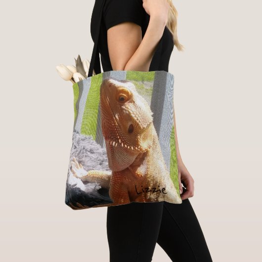 Schattig gepersonaliseerd dragon Afbeelding Tote Bag (Dichtbij)