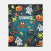 Schattig gepersonaliseerd Halloween patroon Fleece Deken (Voorkant)