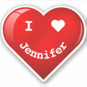 Schattig gepersonaliseerd in hart gelukkig gezicht sticker (Voorkant)