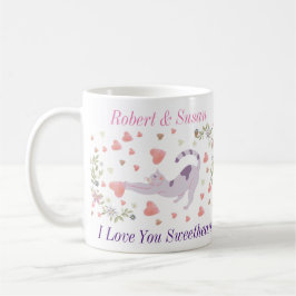 Schattig gepersonaliseerd kat Valentijn Geschenk Koffiemok