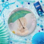 Schattig gepersonaliseerd klein Waterverf Baby sho Papieren Bordje (Feest)
