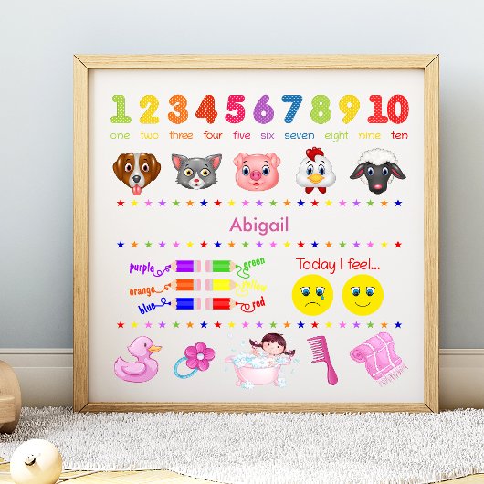 Schattig Gepersonaliseerd Leerplan voor Meisjes Poster