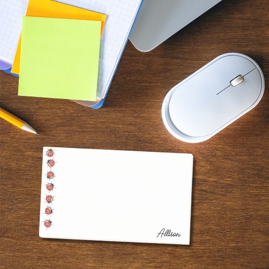 Schattig gepersonaliseerd lieveheersbeestje post-it® notes
