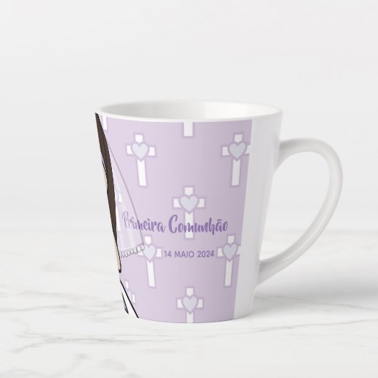 Schattig gepersonaliseerd meisje van de Eerste Hei Latte Mok (Rechts)