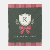 Schattig gepersonaliseerd monogram gestreept lint fleece deken (Voorkant)