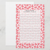 Schattig gepersonaliseerd rood en wit koraal oceaa briefpapier (Voorkant / Achterkant)