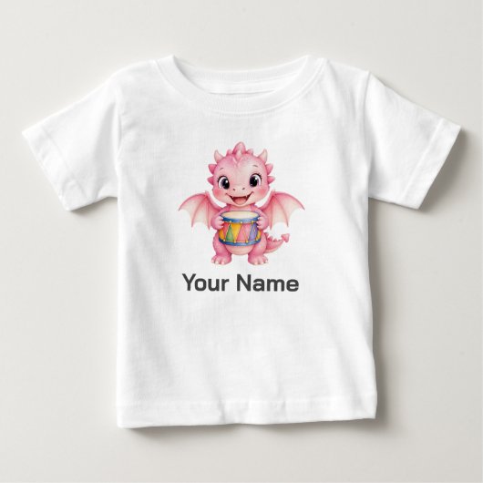 Schattig gepersonaliseerd roze babedraakje met tro (Voorkant)