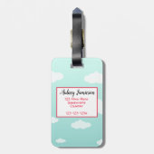 Schattig gepersonaliseerd roze meisje boho bloem p bagagelabel (Achterkant verticaal)